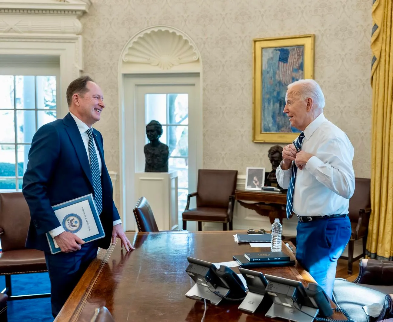Ambassador Mark Brzezinski with President Biden at the White House