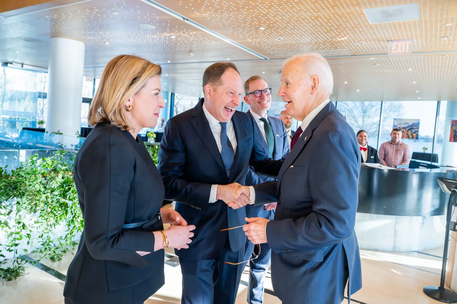 Ambassador Mark Brzezinski with former President Joe Biden at the reception